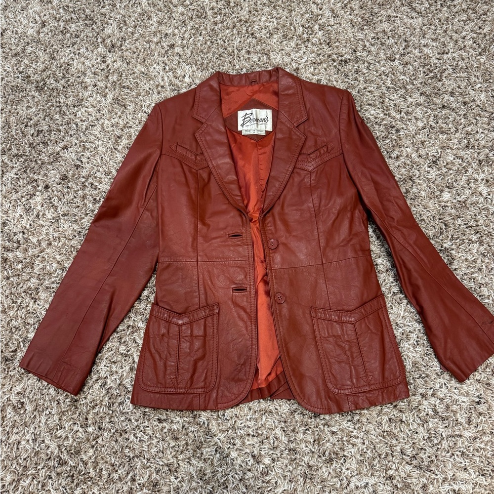 Vintage Genuine Leather Rust Blazer